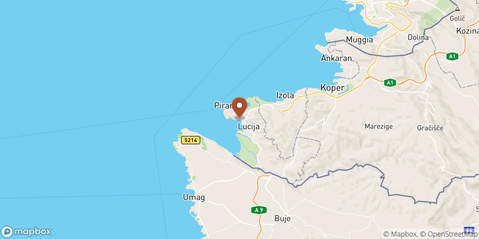 Portoroz sea temperature map