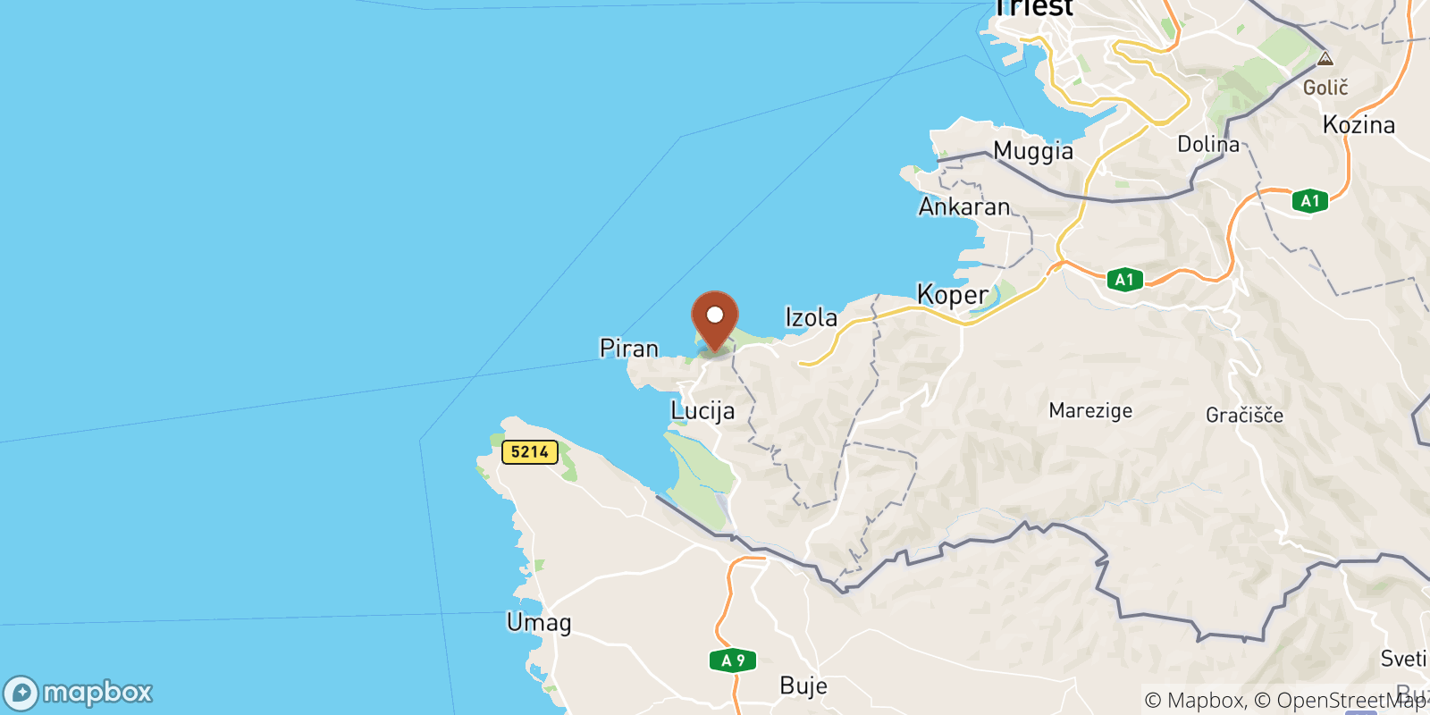 Strunjan sea temperature map