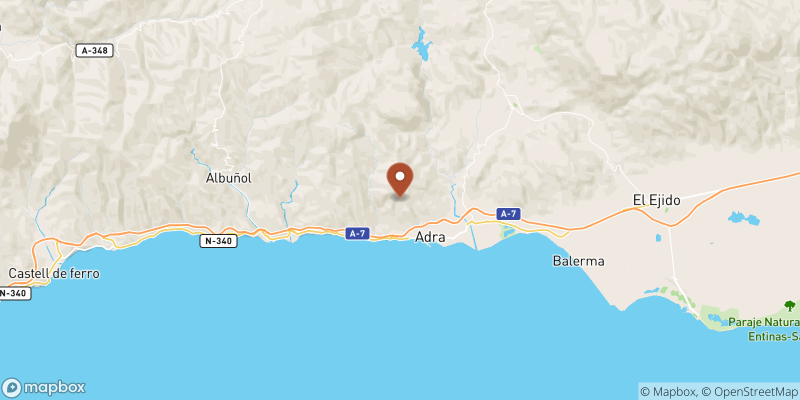 Adra sea temperature map