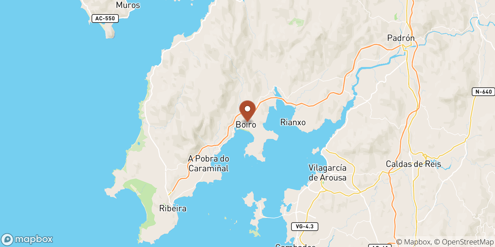 Boiro sea temperature map