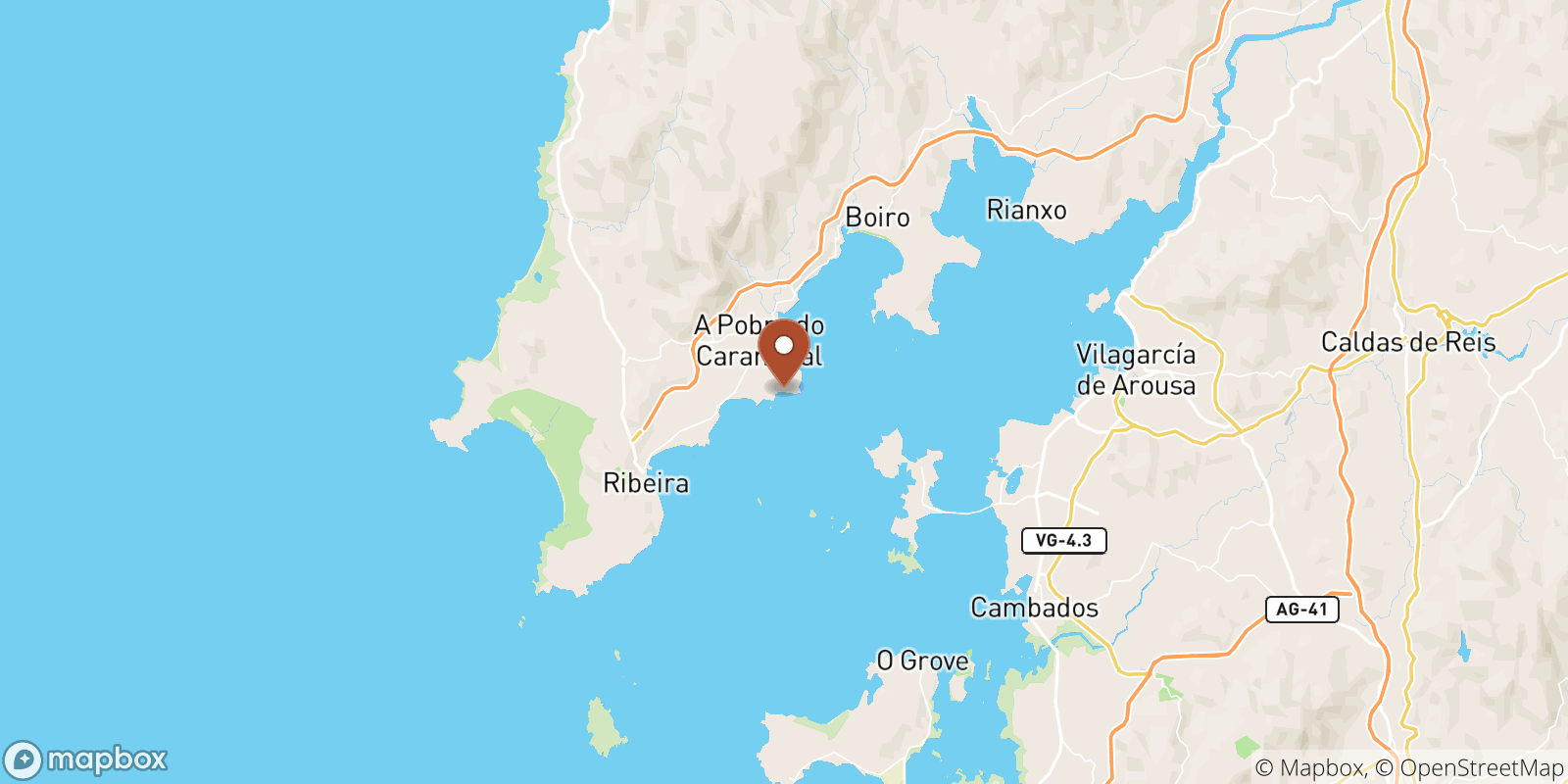 Cabio beach sea temperature map