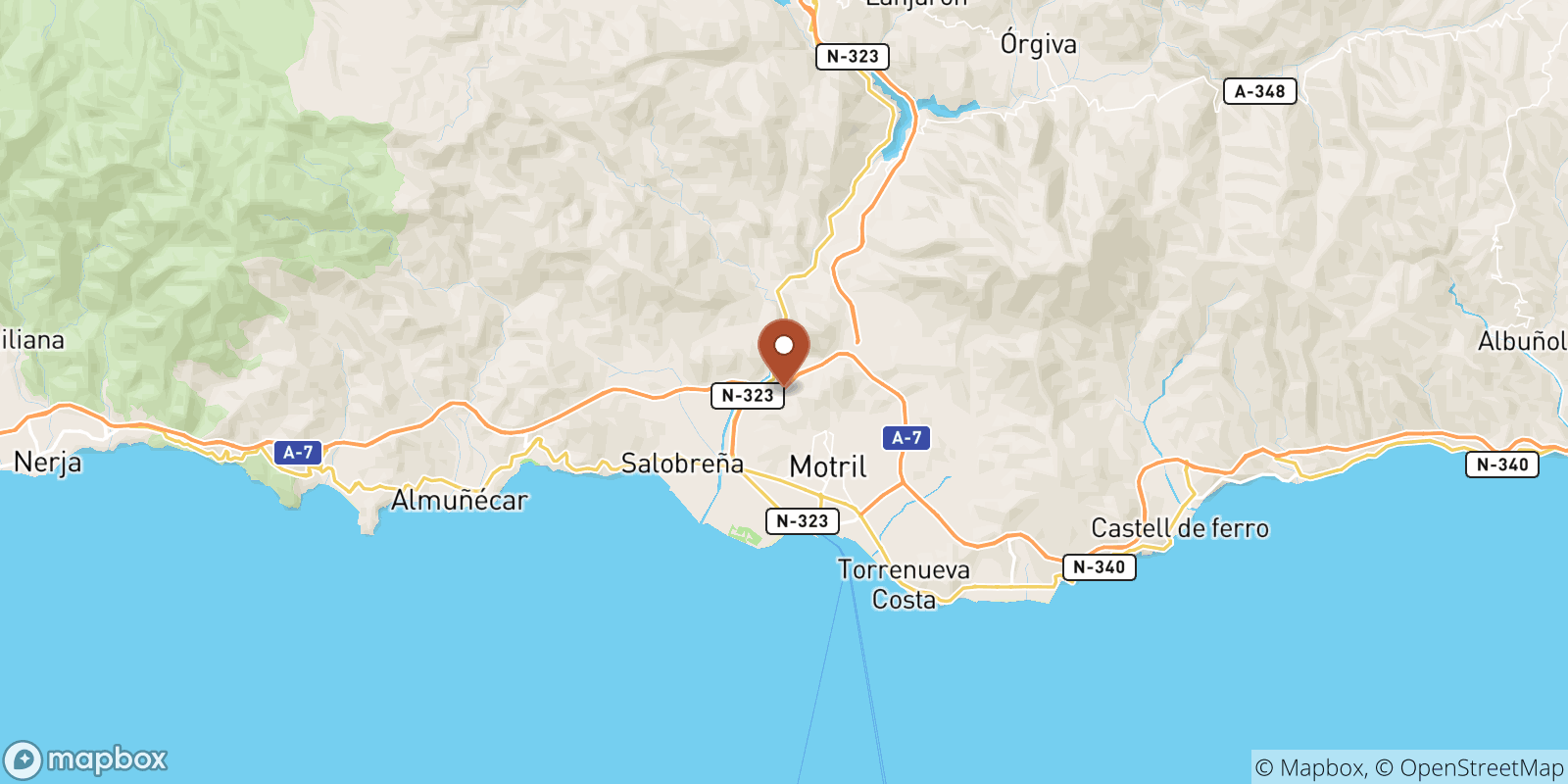 Costa Tropical sea temperature map