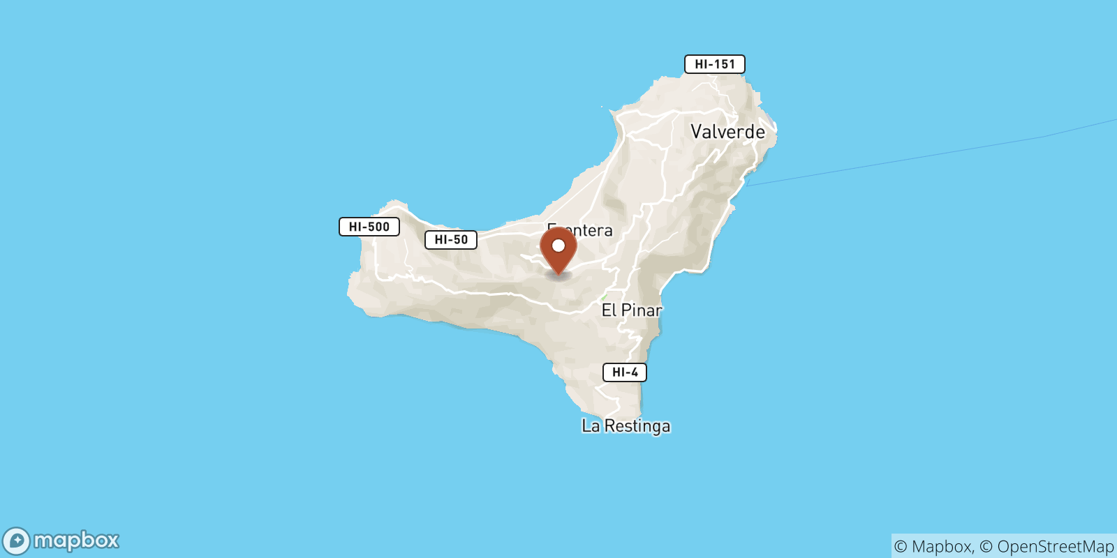 El Hierro sea temperature map