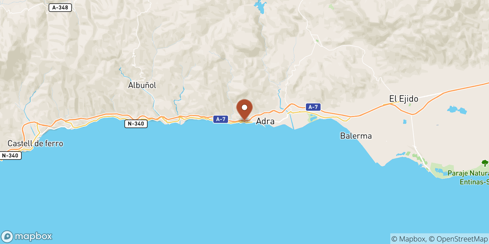 El Lance de la Virgen sea temperature map