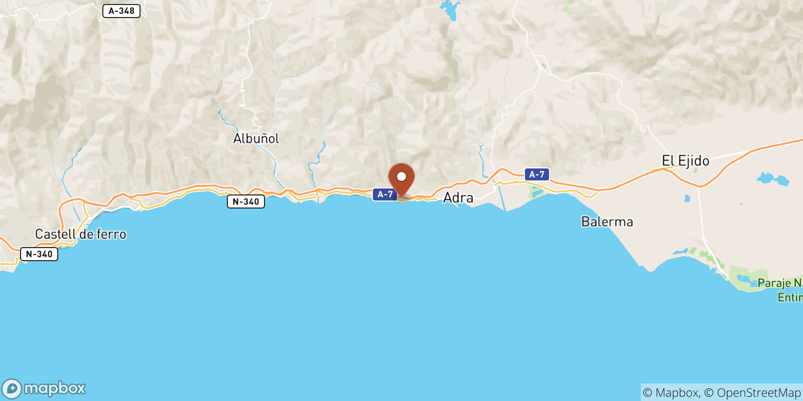 Guainos Bajos sea temperature map