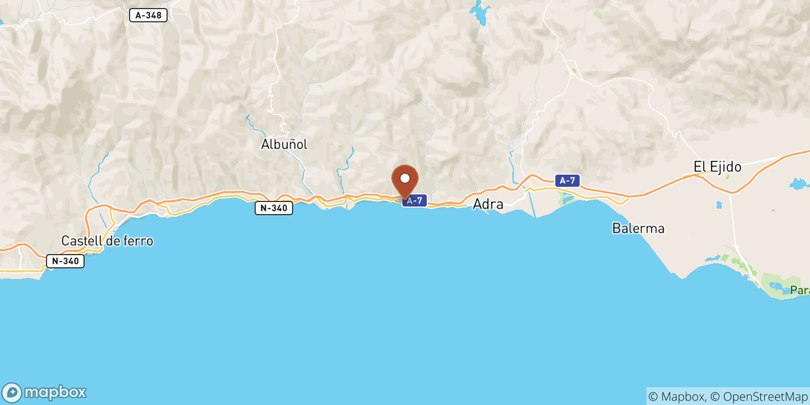 La Alcazaba sea temperature map