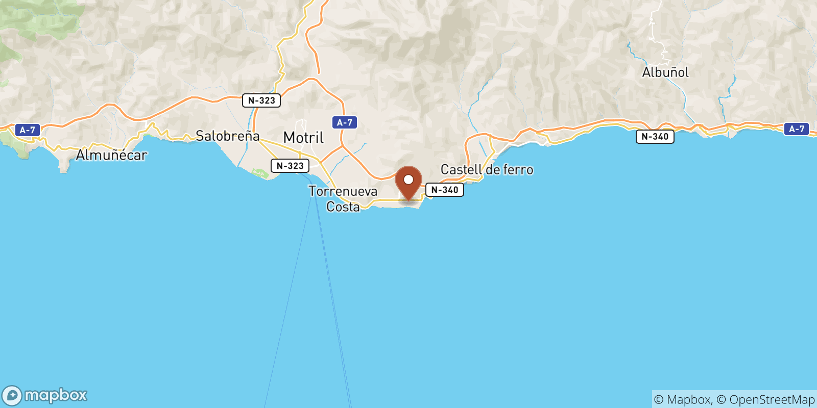 La Perla de Andalucia sea temperature map