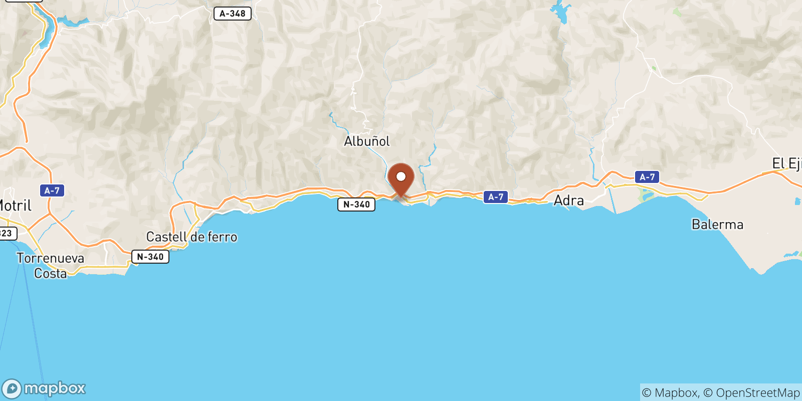 La Rabita sea temperature map