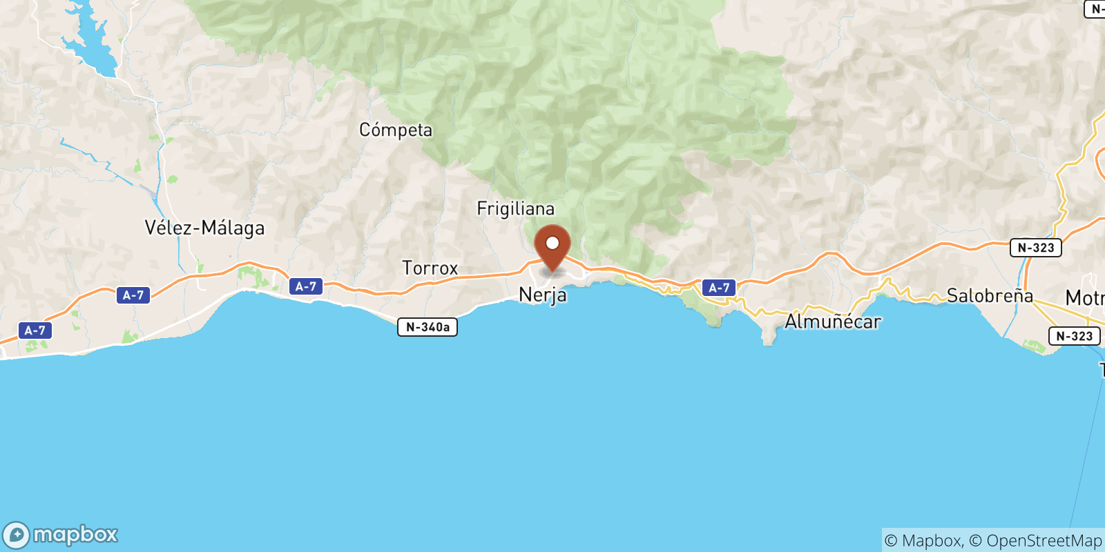 Nerja sea temperature map