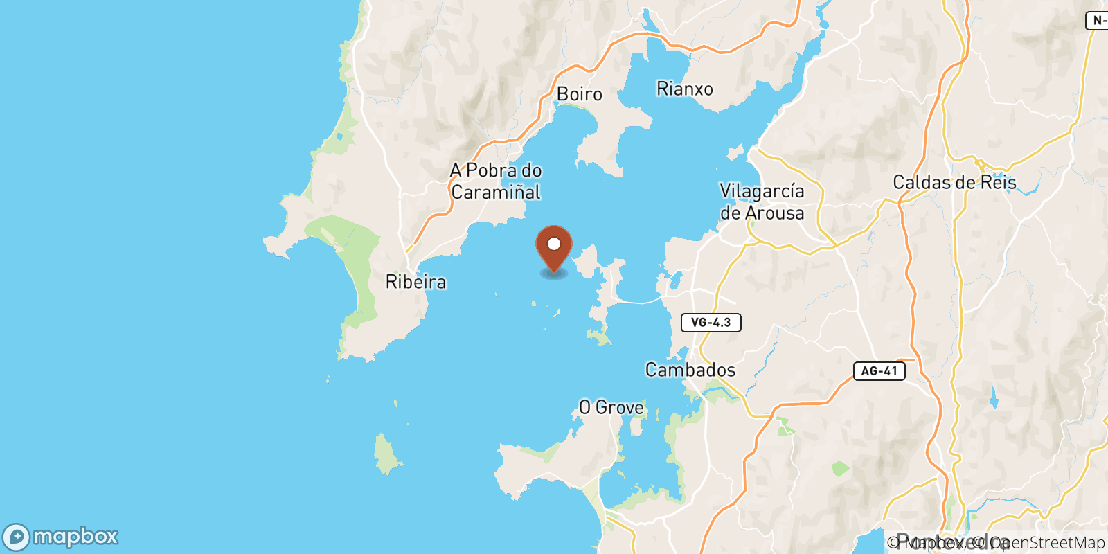 Ria de Arousa sea temperature map