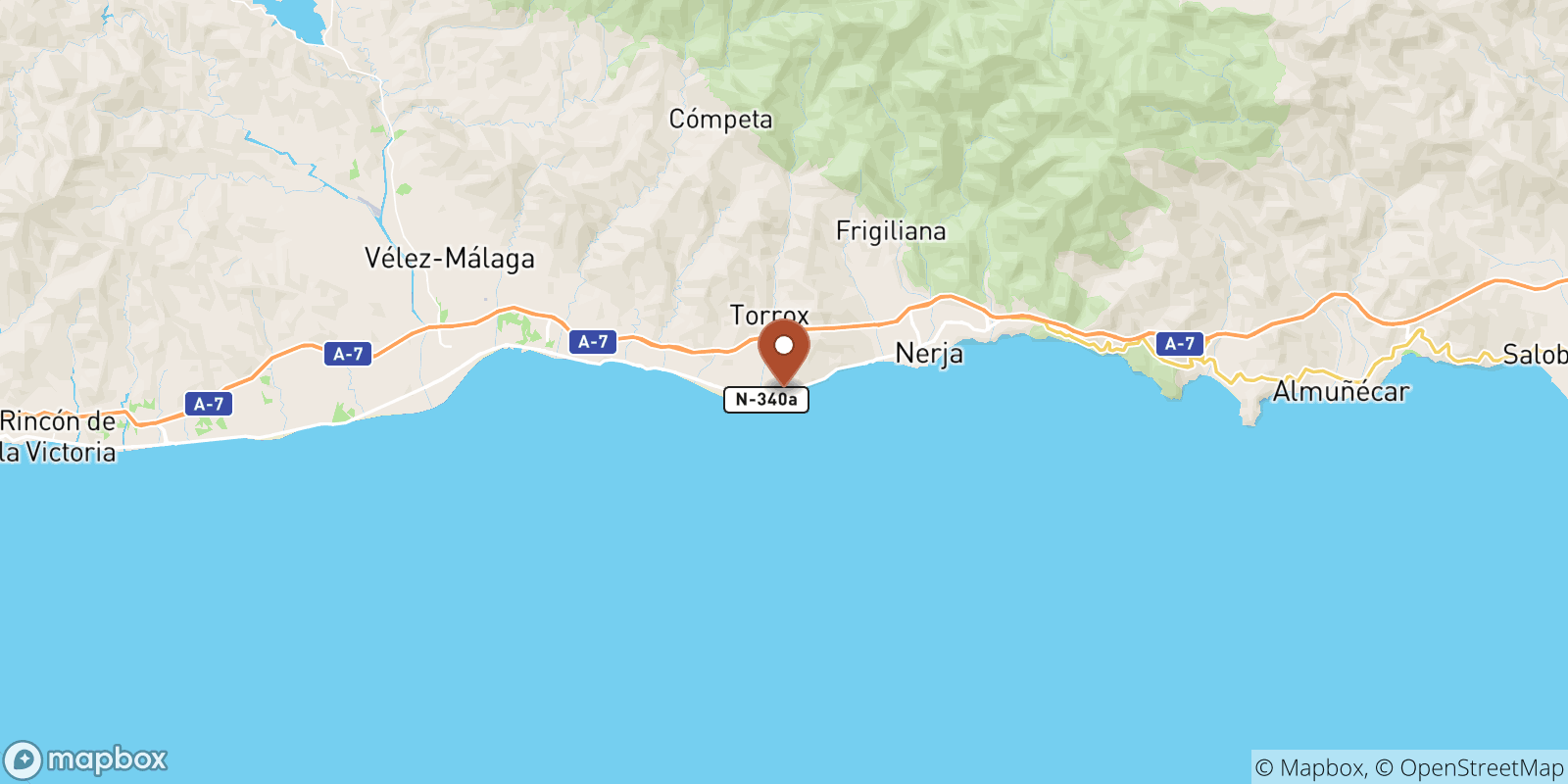 Torrox Costa sea temperature map