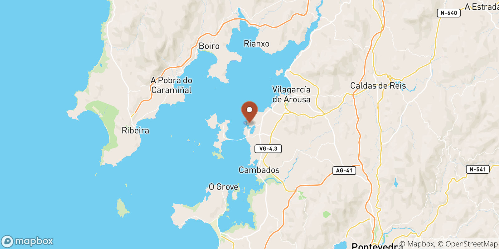 Vilanova De Arousa sea temperature map