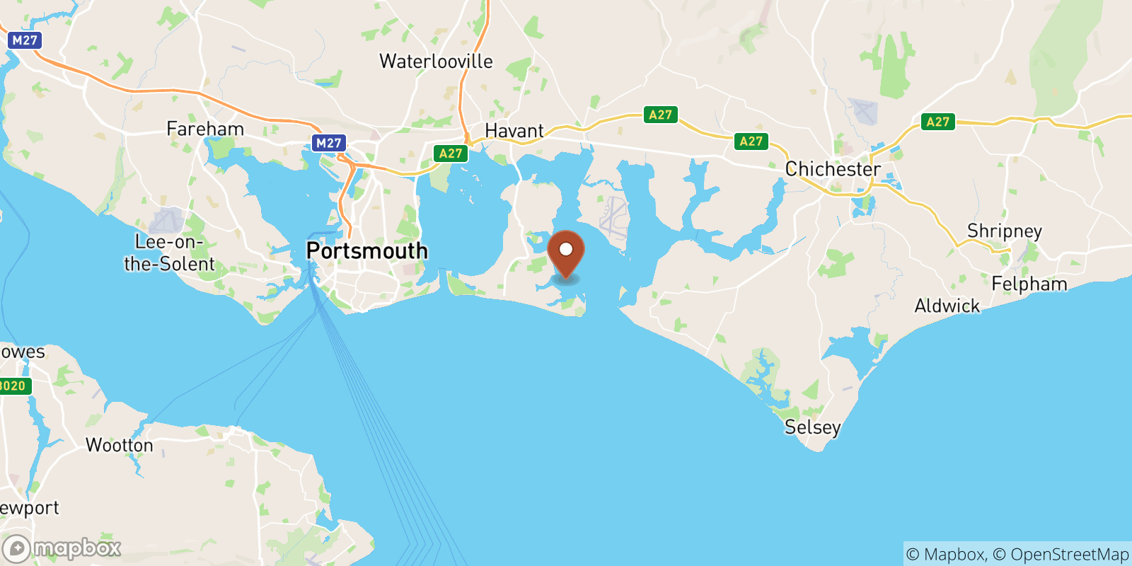 Chichester Harbour sea temperature map
