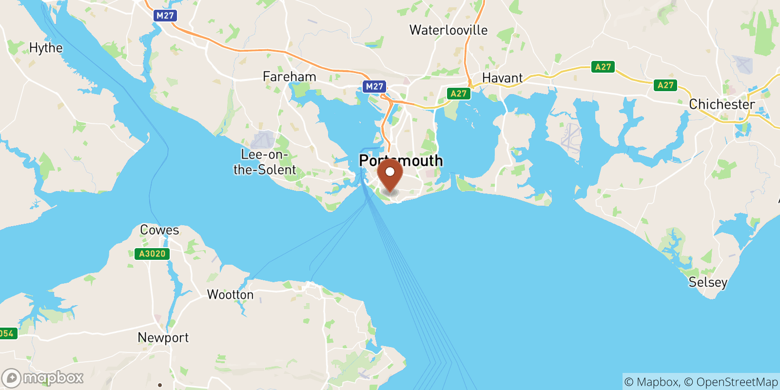 Southsea sea temperature map