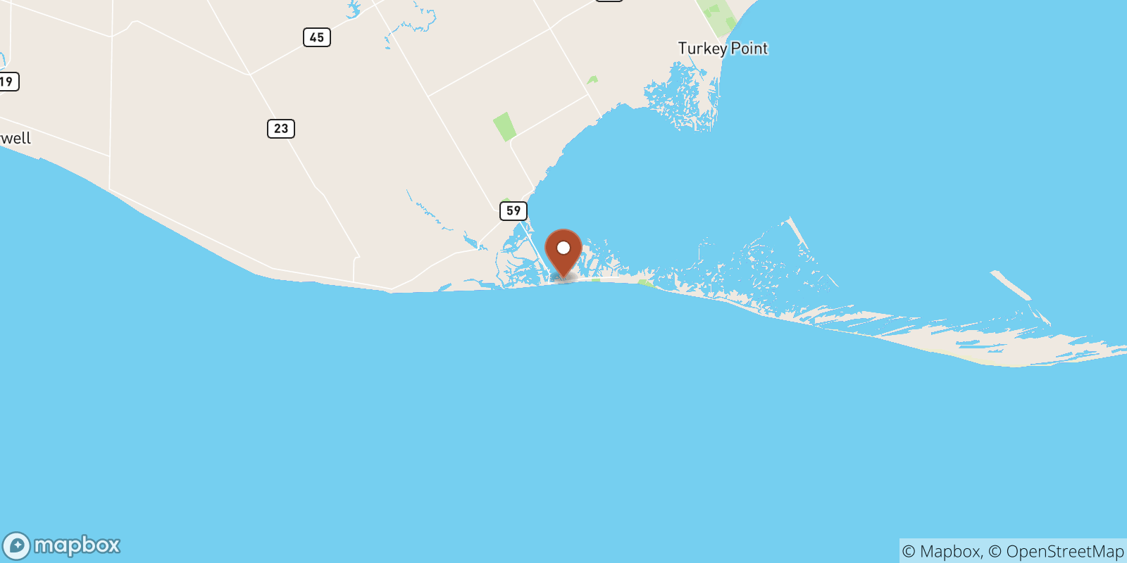 Long Point sea temperature map