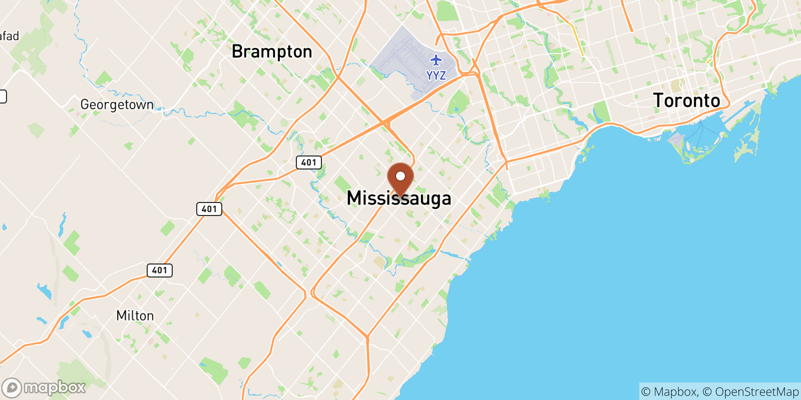 Mississauga sea temperature map