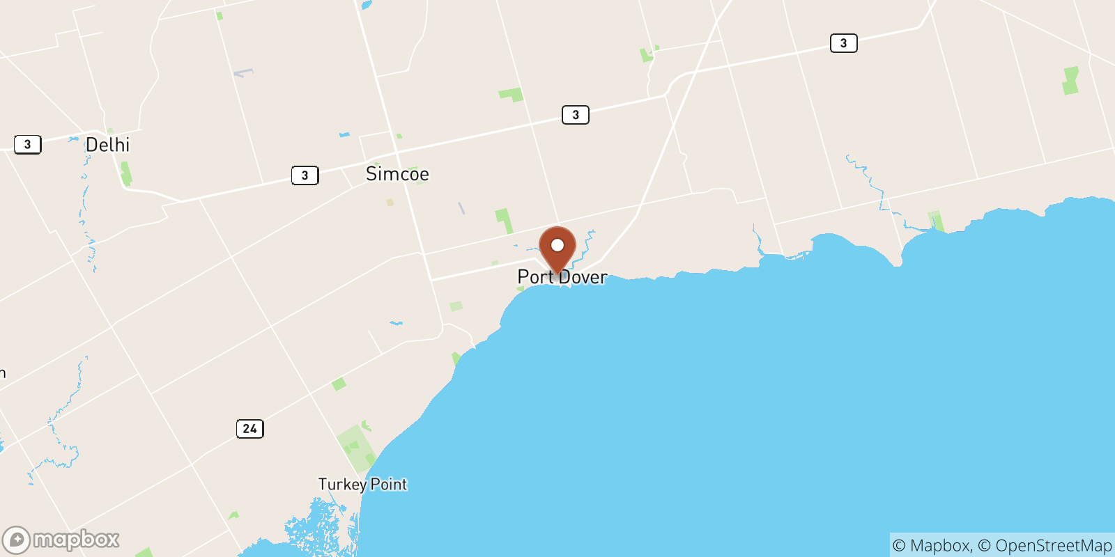 Port Dover sea temperature map