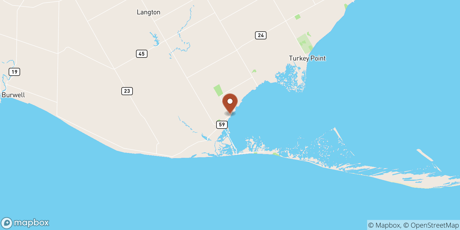 Port Rowan sea temperature map