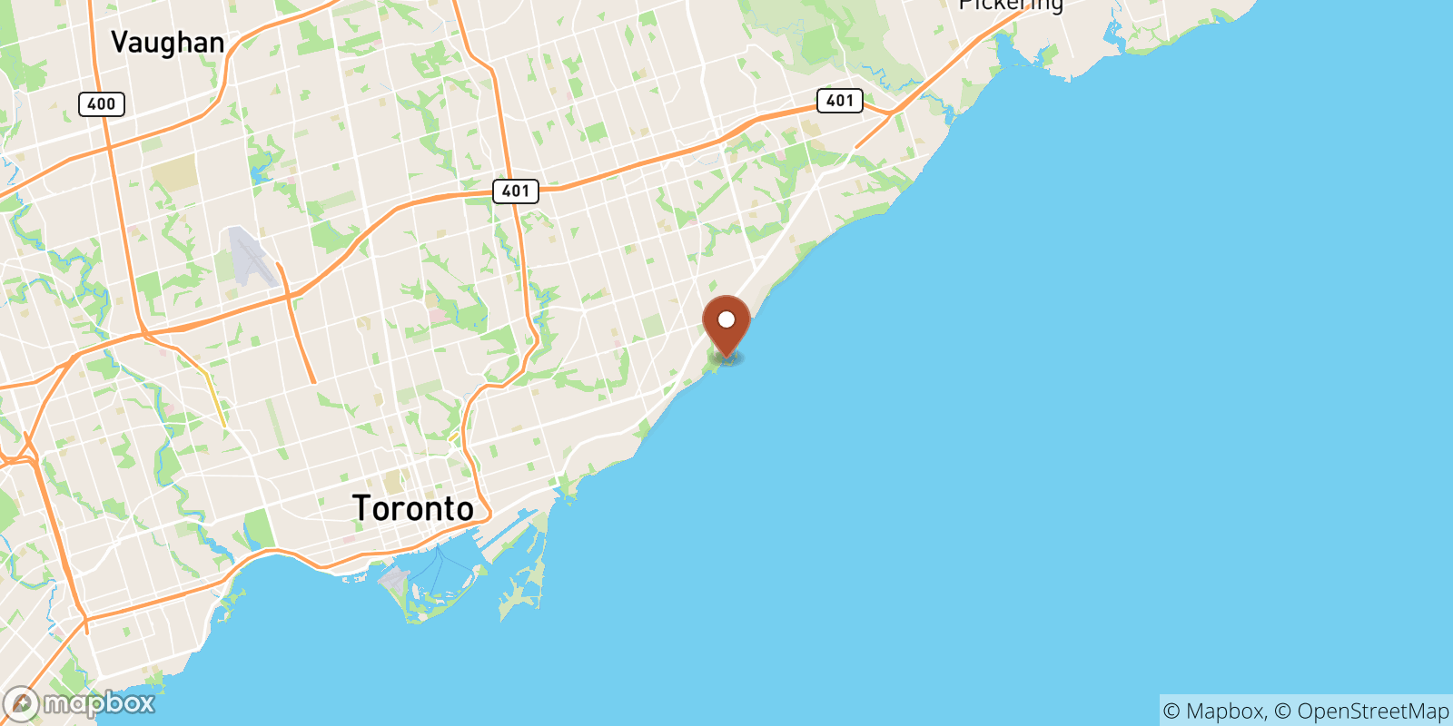 Scarborough Bluffs sea temperature map