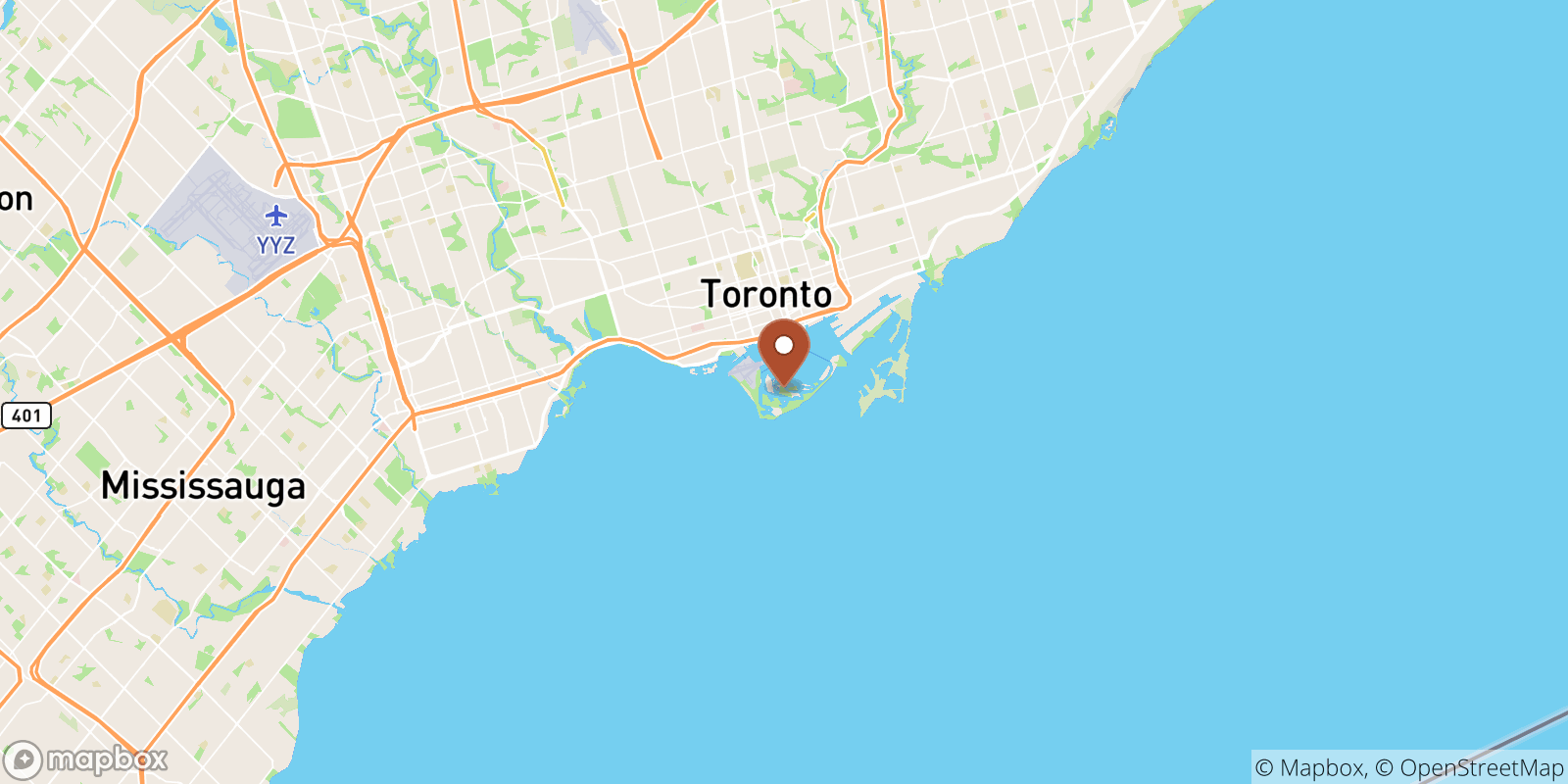 Toronto Islands sea temperature map