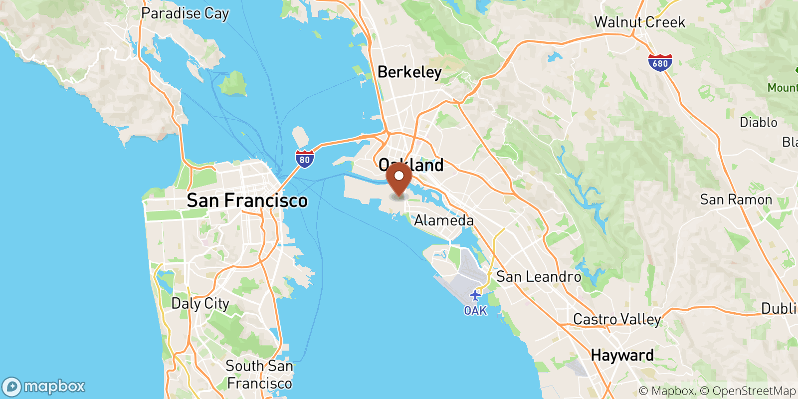 Alameda sea temperature map