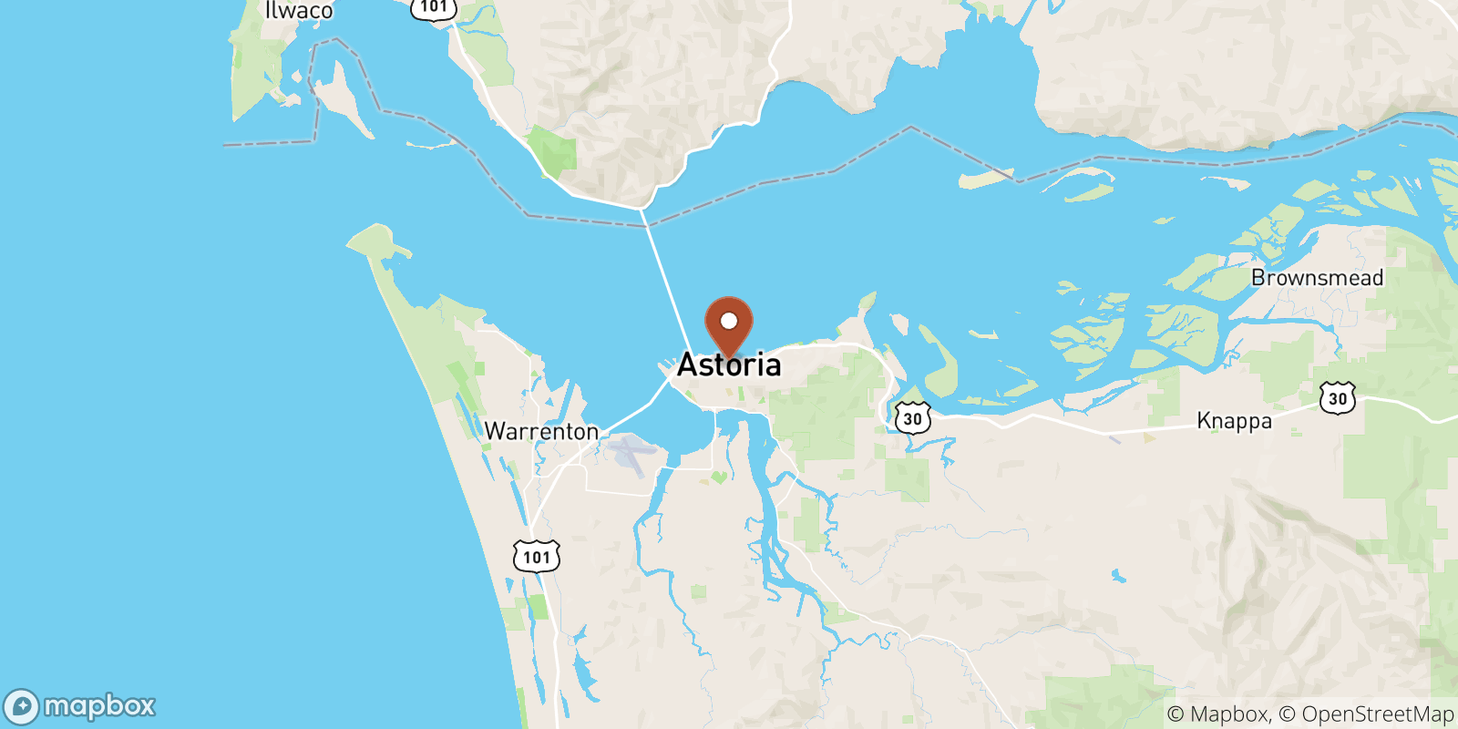 Astoria sea temperature map
