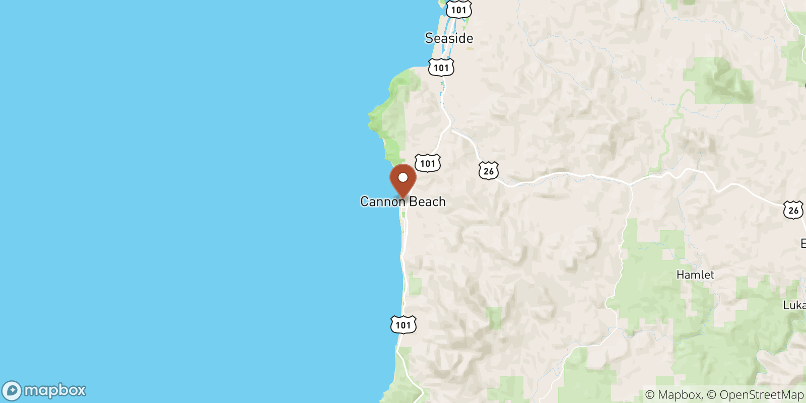 Cannon Beach sea temperature map